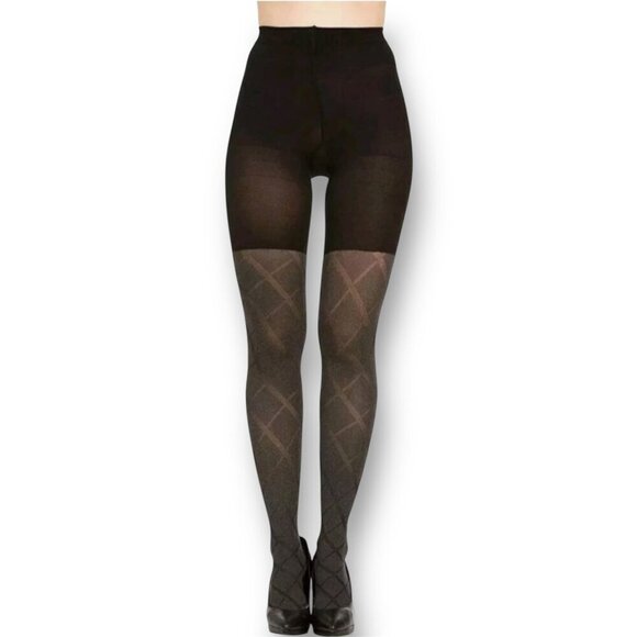 Love Your Assets by Spanx 5 Reversible Shaping Tights Black Diamond Flipside - Picture 1 of 8